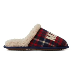 Dearfoams Mama Bear Plaid Scuff Womens Memory Foam Slip-On Slippers