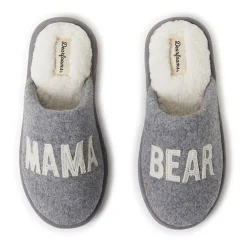 Dearfoams Mama Bear Plaid Scuff Womens Memory Foam Slip-On Slippers