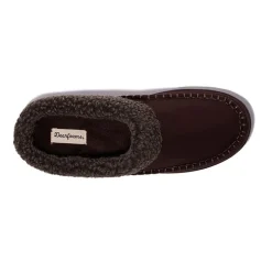 Dearfoams Marshall Microsuede Moc Toe Mens Memory Foam Clog Slippers