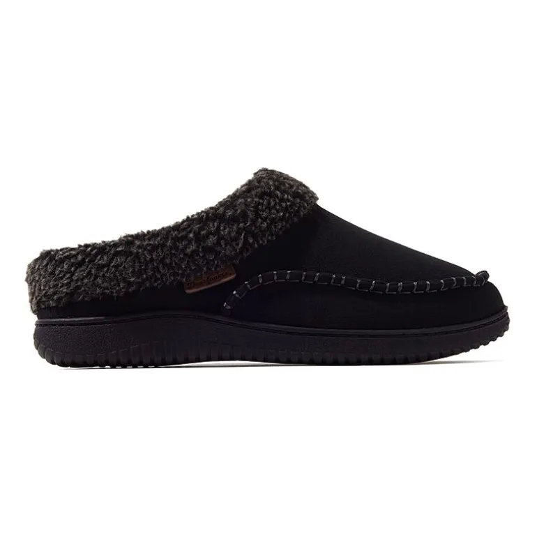 Dearfoams Marshall Microsuede Moc Toe Mens Memory Foam Clog Slippers