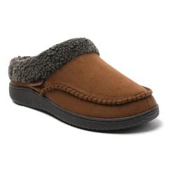 Dearfoams Marshall Microsuede Moc Toe Mens Memory Foam Clog Slippers