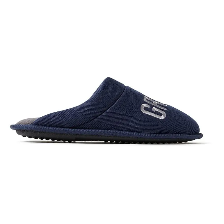 Dearfoams Mens Memory Foam Slip-On Slippers