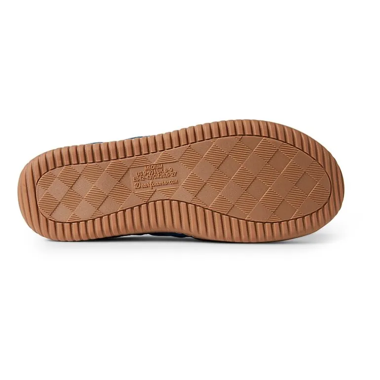 Dearfoams Mens Memory Foam Slip-On Slippers