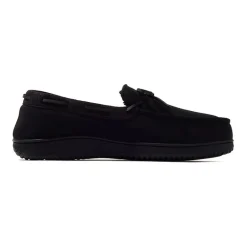 Dearfoams Mens Pierce Microsuede Moc with Tie Slippers