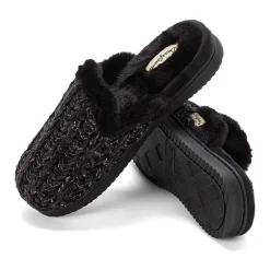 Dearfoams Paris Chenille Shaped Tab Scuff Womens Slip-On Slippers
