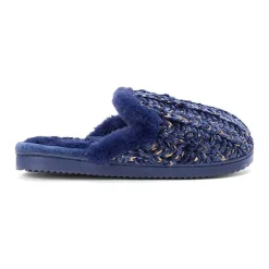 Dearfoams Paris Chenille Shaped Tab Scuff Womens Slip-On Slippers