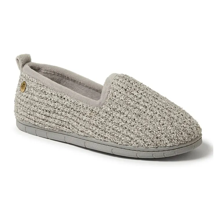 Dearfoams Rachel Marled Chenille Closed Back Womens Memory Foam Slip-On Slippers