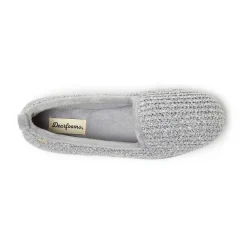 Dearfoams Rachel Marled Chenille Closed Back Womens Memory Foam Slip-On Slippers