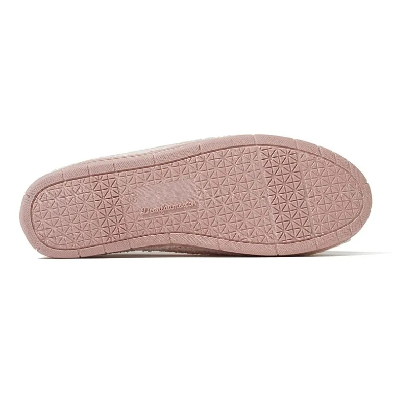Dearfoams Rachel Marled Chenille Closed Back Womens Memory Foam Slip-On Slippers