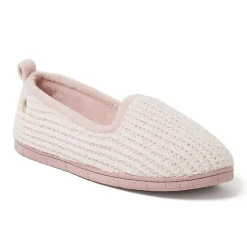 Dearfoams Rachel Marled Chenille Closed Back Womens Memory Foam Slip-On Slippers