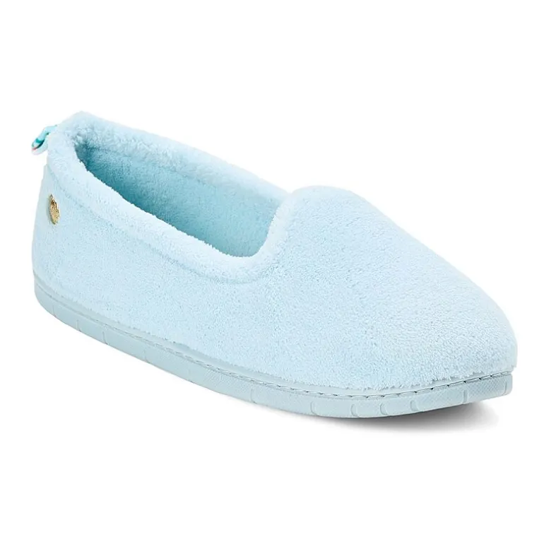 Dearfoams Rachel Velour Closed Back Womens Memory Foam Slip-On Slippers