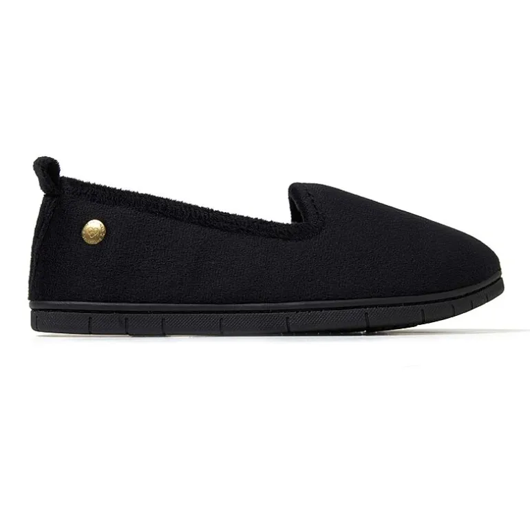 Dearfoams Rachel Velour Closed Back Womens Memory Foam Slip-On Slippers