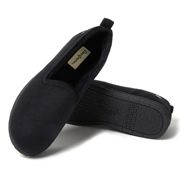 Dearfoams Rachel Velour Closed Back Womens Memory Foam Slip-On Slippers