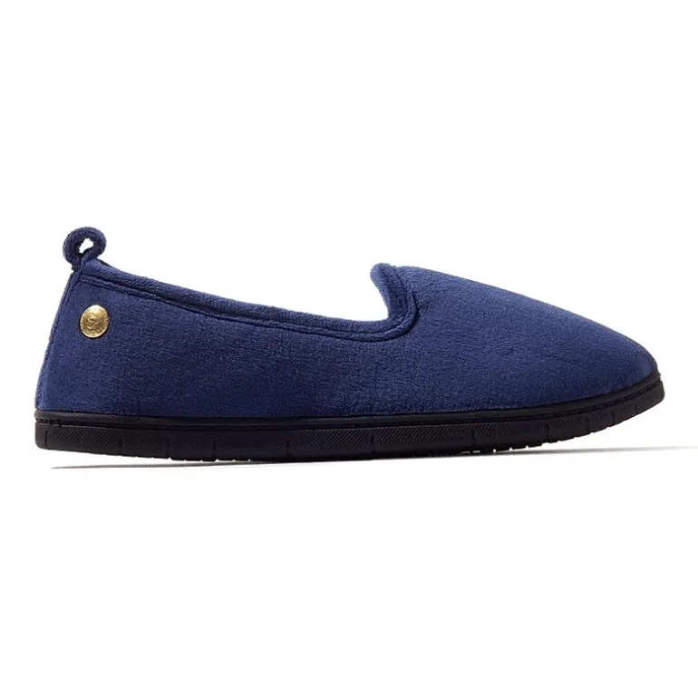 Dearfoams Rachel Velour Closed Back Womens Memory Foam Slip-On Slippers