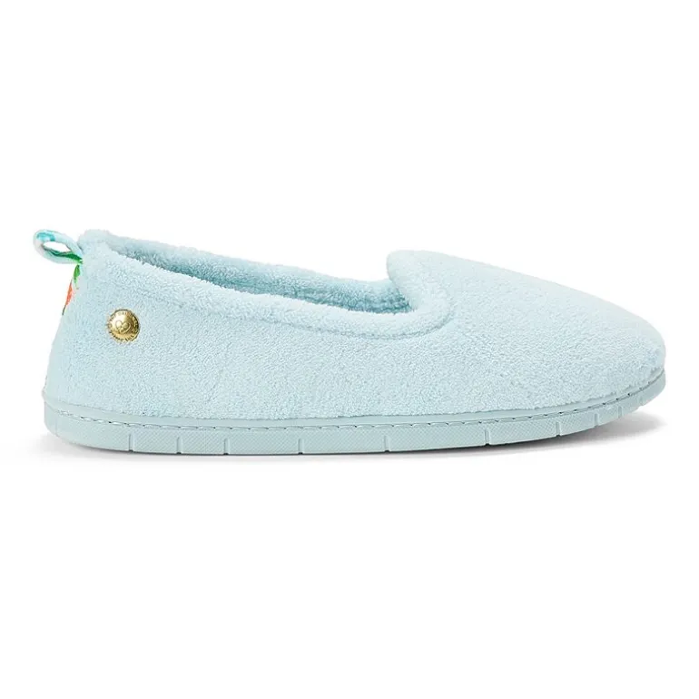 Dearfoams Rachel Velour Closed Back Womens Memory Foam Slip-On Slippers