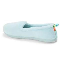Dearfoams Rachel Velour Closed Back Womens Memory Foam Slip-On Slippers