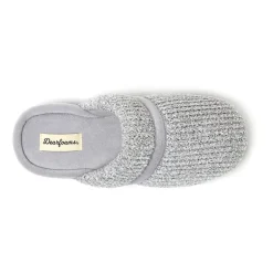 Dearfoams Serena Marled Chenille Scuff Womens Memory Foam Slip-On Slippers