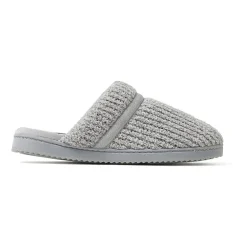 Dearfoams Serena Marled Chenille Scuff Womens Memory Foam Slip-On Slippers