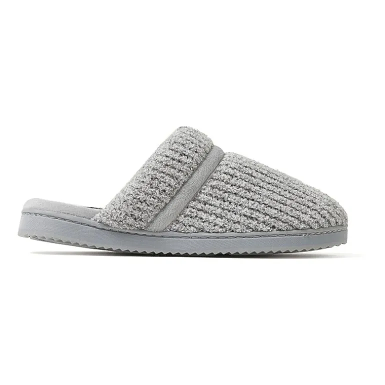 Dearfoams Serena Marled Chenille Scuff Womens Memory Foam Slip-On Slippers