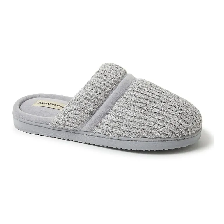 Dearfoams Serena Marled Chenille Scuff Womens Memory Foam Slip-On Slippers