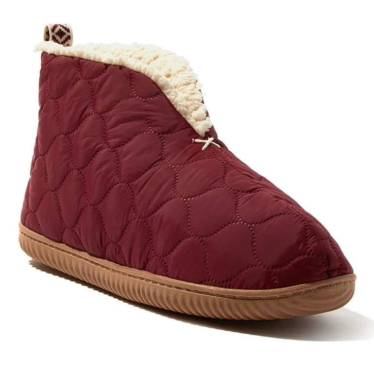 Dearfoams Warm Up Mens Memory Foam Bootie Slippers