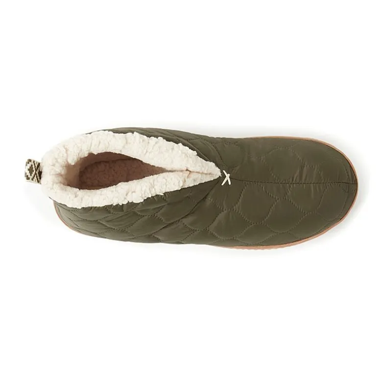 Dearfoams Warm Up Mens Memory Foam Bootie Slippers