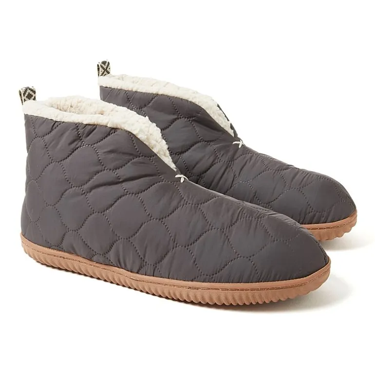 Dearfoams Warm Up Mens Memory Foam Bootie Slippers