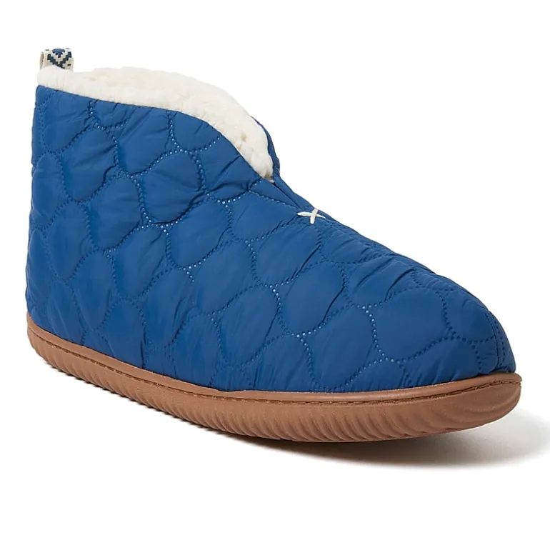 Dearfoams Warm Up Mens Memory Foam Bootie Slippers