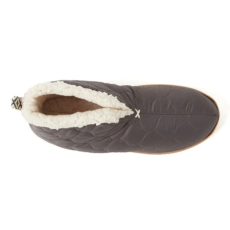 Dearfoams Warm Up Mens Memory Foam Bootie Slippers