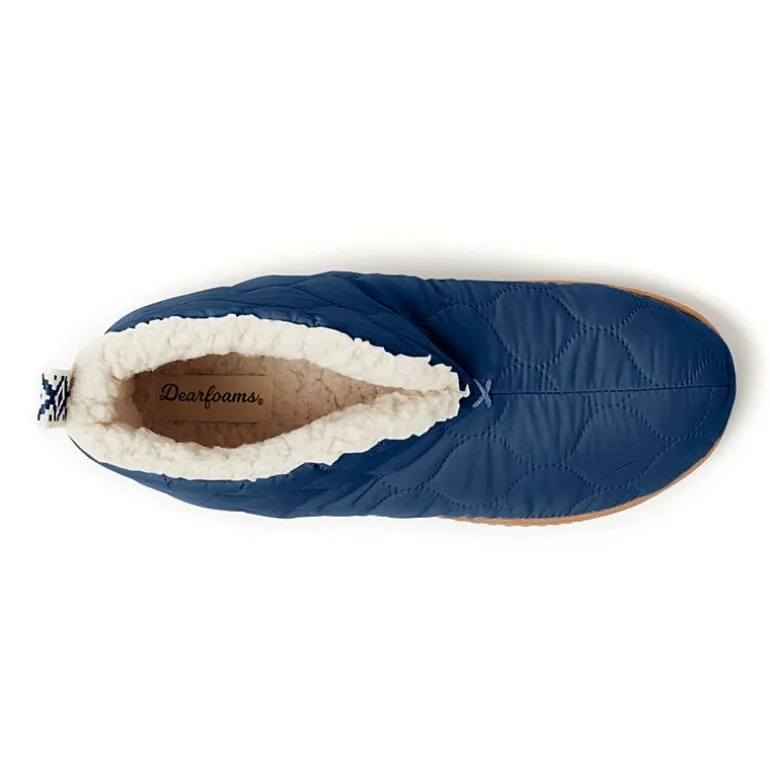 Dearfoams Warm Up Mens Memory Foam Bootie Slippers