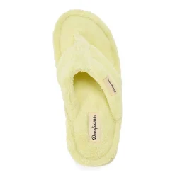 Dearfoams Wrenley Terry Thong Womens Memory Foam Slip-On Slippers