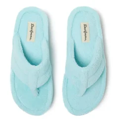 Dearfoams Wrenley Terry Thong Womens Memory Foam Slip-On Slippers