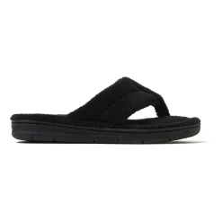 Dearfoams Wrenley Terry Thong Womens Memory Foam Slip-On Slippers