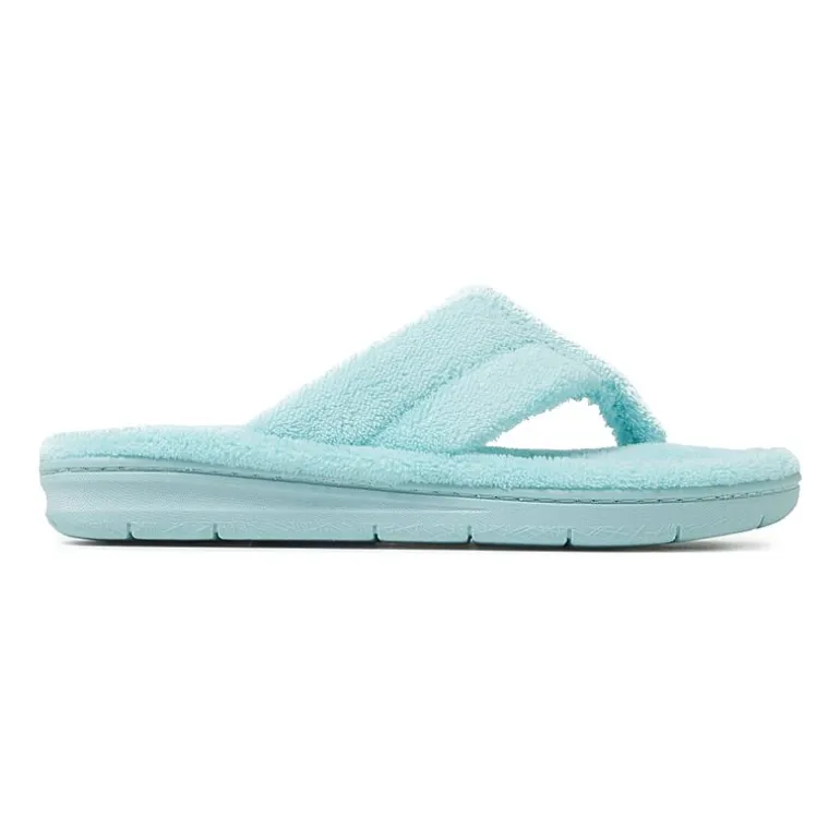 Dearfoams Wrenley Terry Thong Womens Memory Foam Slip-On Slippers