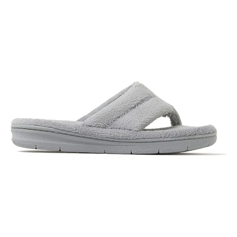 Dearfoams Wrenley Terry Thong Womens Memory Foam Slip-On Slippers