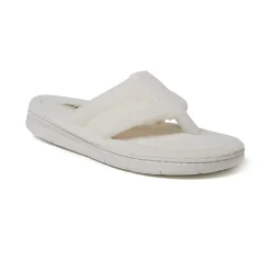Dearfoams Wrenley Terry Thong Womens Memory Foam Slip-On Slippers