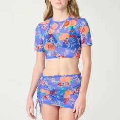 Decree Floral Swimsuit Cover-Up Tops Juniors