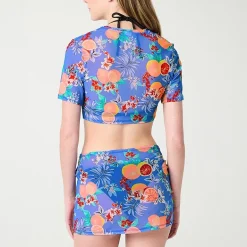 Decree Floral Swimsuit Cover-Up Tops Juniors
