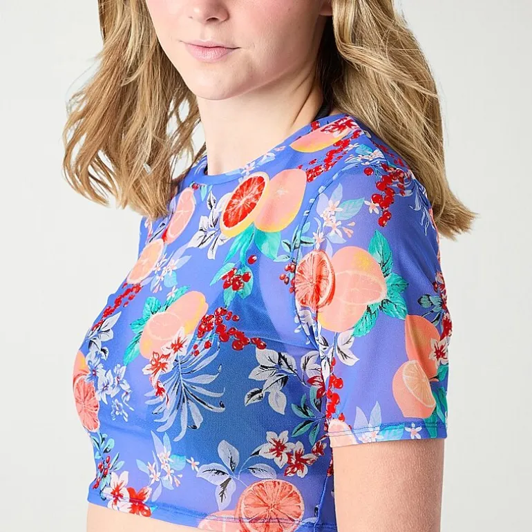 Decree Floral Swimsuit Cover-Up Tops Juniors