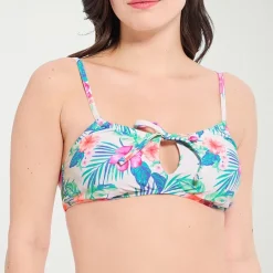 Decree Womens Adjustable Straps Juniors Bralette Bikini Swimsuit Top