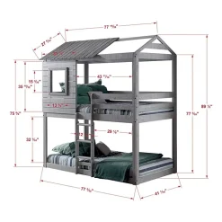 Deer Blind Twin over Twin Bunkbed with Tent
