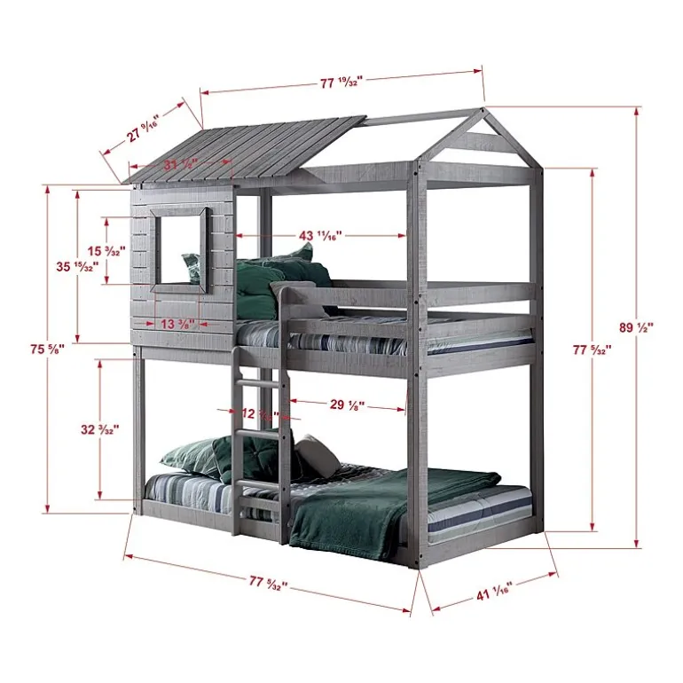 Deer Blind Twin over Twin Bunkbed with Tent