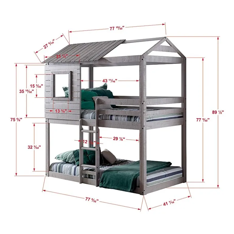 Deer Blind Twin over Twin Bunkbed with Tent