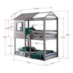 Deer Blind Twin over Twin Bunkbed with Tent