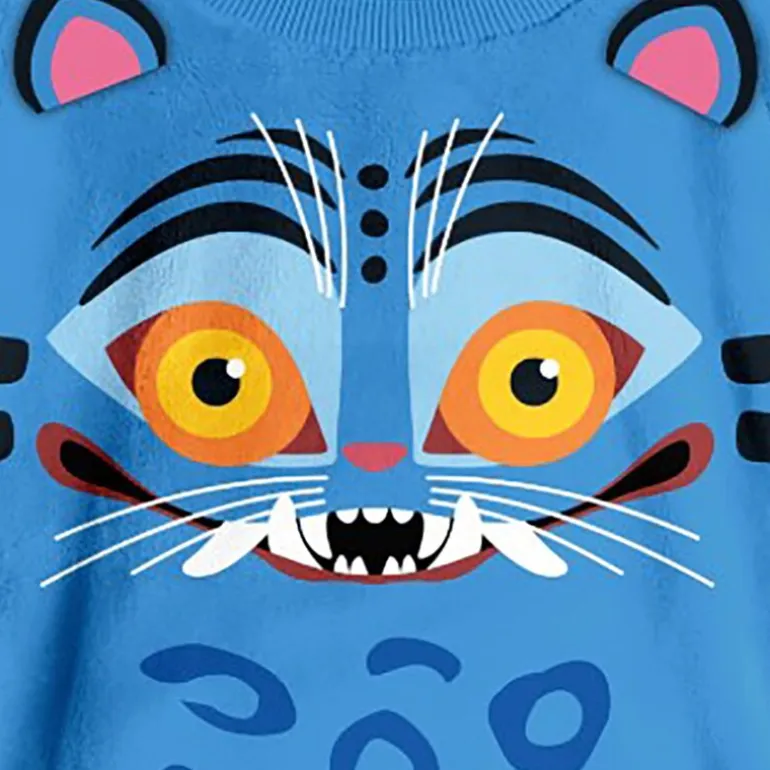 Derpy Tiger Little & Big Kid Girls Crew Neck Fleece Long Sleeve KPop Demon Hunters Sweatshirt