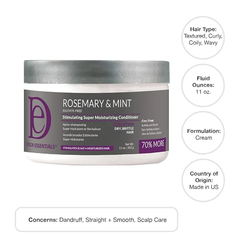 Design Essentials Rosemary And Mint Stimulating Super Moisturizing Conditioner 11 oz.