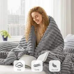 510 Design Avril Fluffy Ribbed Plush Midweight Comforter Set