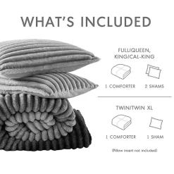 510 Design Avril Fluffy Ribbed Plush Midweight Comforter Set