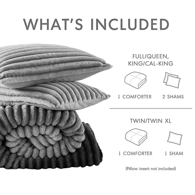 510 Design Avril Fluffy Ribbed Plush Midweight Comforter Set