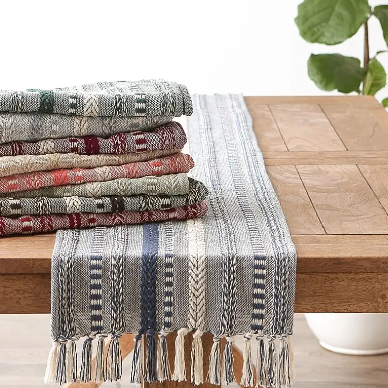 Design Imports Farmhouse Braided Stripe Table Runner